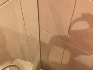 Минет в туалете от красивой девки